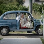 Fotografi matrimonio Napoli. L’auto del matrimonio. L’auto d’epoca per gli sposi. La limousine di nozze